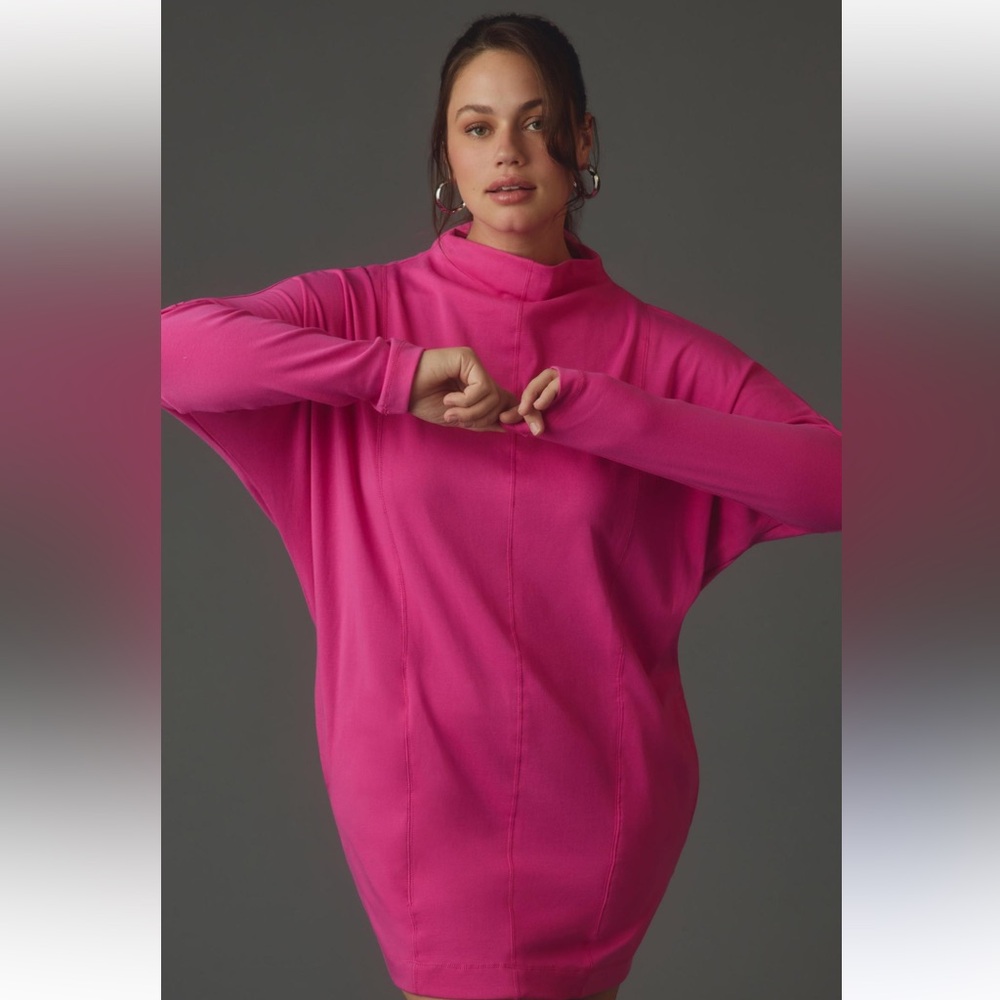 Daily Practice by Anthropologie pink mock neck dress